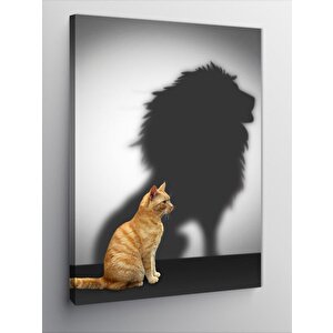 Kanvas Tablo Gölgesi Aslan Olan Kedi 70x100 cm
