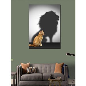 Kanvas Tablo Gölgesi Aslan Olan Kedi 70x100 cm