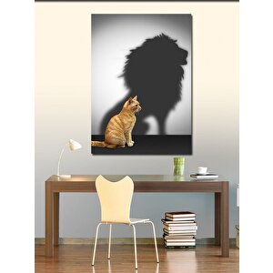 Kanvas Tablo Gölgesi Aslan Olan Kedi 70x100 cm