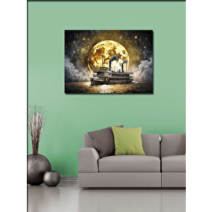 Kanvas Tablo Yandan Çarklı Tekne 70x100 cm
