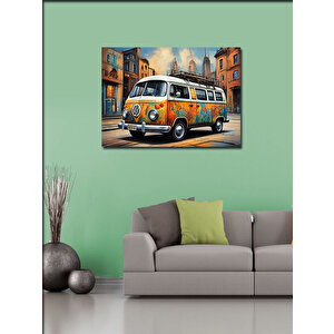 Kanvas Tablo Retro Minibüs 70x100 cm
