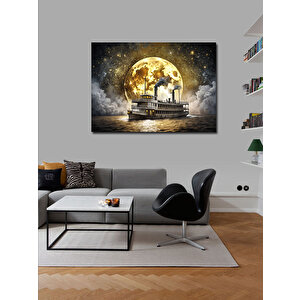 Kanvas Tablo Yandan Çarklı Tekne 100x140 cm
