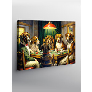 Kanvas Tablo Sofrada Oturan Köpekler 70x100 cm