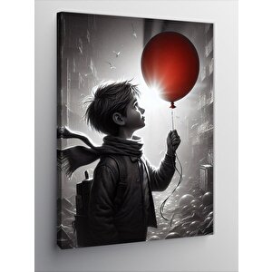 Kanvas Tablo Balon Tutan Çocuk 70x100 cm