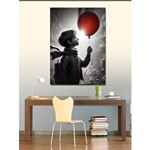 Kanvas Tablo Balon Tutan Çocuk 100x140 cm