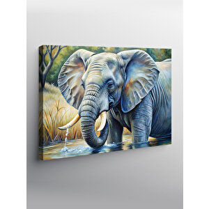 Kanvas Tablo Su İçen Fil 70x100 cm