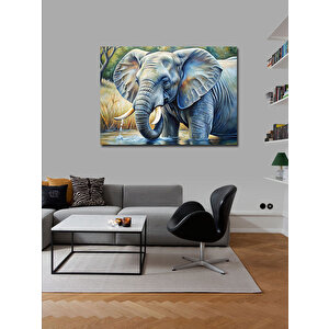 Kanvas Tablo Su İçen Fil 70x100 cm