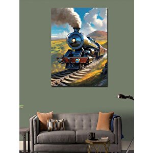 Kanvas Tablo Retro Tren 70x100 cm