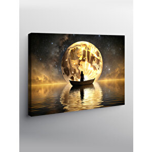 Kanvas Tablo Dolunay Ve Tekne 100x140 cm