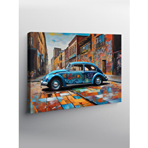 Kanvas Tablo Retro Kaplumbağa Araba 70x100 cm