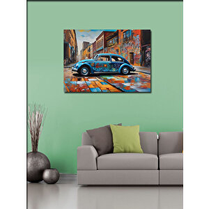 Kanvas Tablo Retro Kaplumbağa Araba 70x100 cm