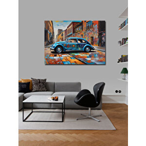 Kanvas Tablo Retro Kaplumbağa Araba 70x100 cm