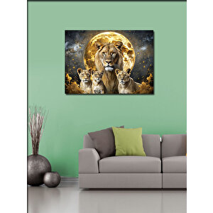 Kanvas Tablo Dolunay Ve Aslan Ailesi 70x100 cm