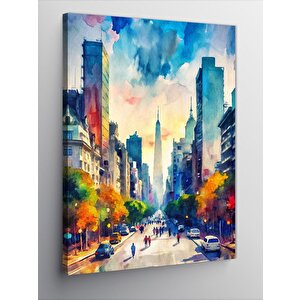 Kanvas Tablo Renkli Şehir 70x100 cm
