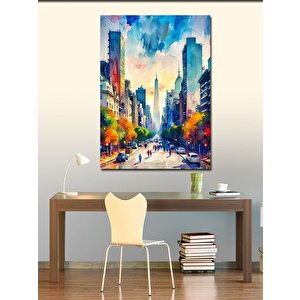 Kanvas Tablo Renkli Şehir 70x100 cm