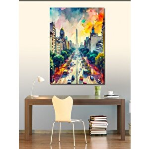 Kanvas Tablo Renkli Şehir 70x100 cm