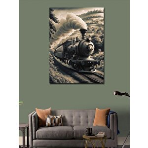 Kanvas Tablo Retro Tren 100x140 cm