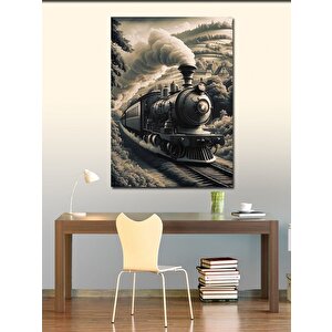 Kanvas Tablo Retro Tren 100x140 cm