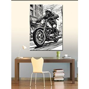 Kanvas Tablo Motorsiklet Süren Adam