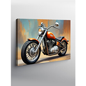 Kanvas Tablo Turuncu Chopper Motosiklet 70x100 cm
