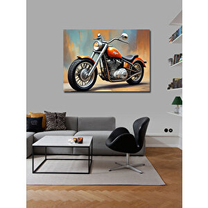 Kanvas Tablo Turuncu Chopper Motosiklet 70x100 cm
