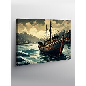 Kanvas Tablo Balıkçı Teknesi 70x100 cm