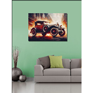 Kanvas Tablo Kırmızı Retro Araba 70x100 cm