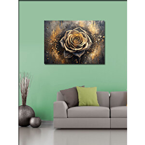 Kanvas Tablo Altın Rengi Gül 70x100 cm