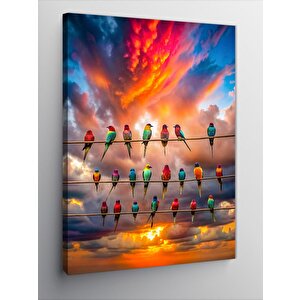 Kanvas Tablo Renkli Kuşlar 70x100 cm