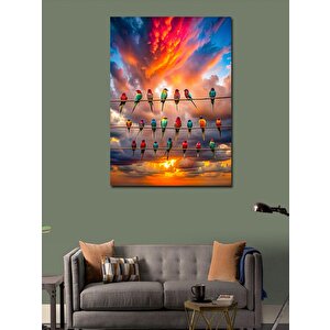 Kanvas Tablo Renkli Kuşlar 70x100 cm