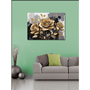 Kanvas Tablo Gold Güller 100x140 cm