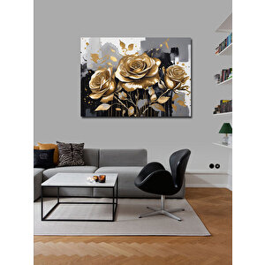 Kanvas Tablo Gold Güller 100x140 cm