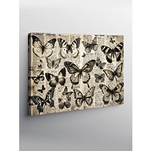 Kanvas Tablo Kelebekler Gazete Temalı 70x100 cm