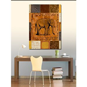 Kanvas Tablo Kahverengi Fil Motif 70x100 cm
