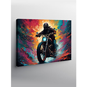 Kanvas Tablo Motosiklet Süren Adam 70x100 cm