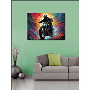 Kanvas Tablo Motosiklet Süren Adam 70x100 cm