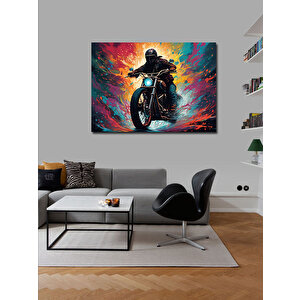 Kanvas Tablo Motosiklet Süren Adam 70x100 cm