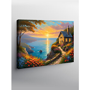 Kanvas Tablo Sahil Evi Manzarası 70x100 cm