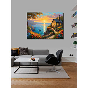 Kanvas Tablo Sahil Evi Manzarası 70x100 cm