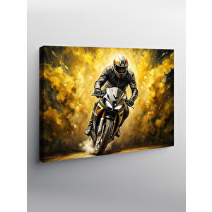 Kanvas Tablo Motosiklet Sürücüsü 100x140 cm