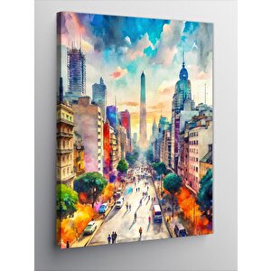 Kanvas Tablo Renkli Şehir 70x100 cm