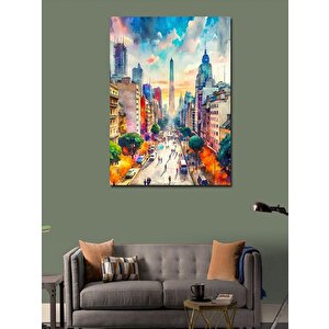 Kanvas Tablo Renkli Şehir 70x100 cm