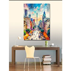Kanvas Tablo Renkli Şehir 70x100 cm