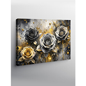 Kanvas Tablo Siyah Beyaz Güller 70x100 cm