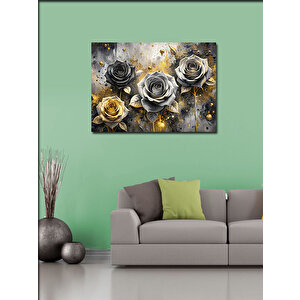 Kanvas Tablo Siyah Beyaz Güller 70x100 cm