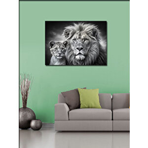 Kanvas Tablo Anne Ve Yavru Aslan 70x100 cm