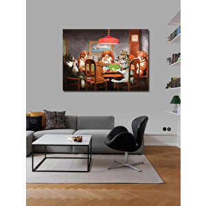 Kanvas Tablo Kart Oynayan Köpekler 70x100 cm