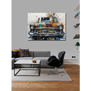 Kanvas Tablo Retro Klasik Araba 100x140 cm