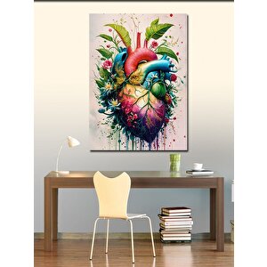 Kanvas Tablo Soyut Kalp 100x140 cm
