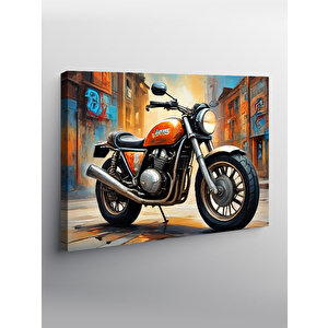 Kanvas Tablo Turuncu Chopper Motosiklet